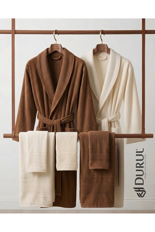 Luxury Cotton Bathrobe Set with Towels