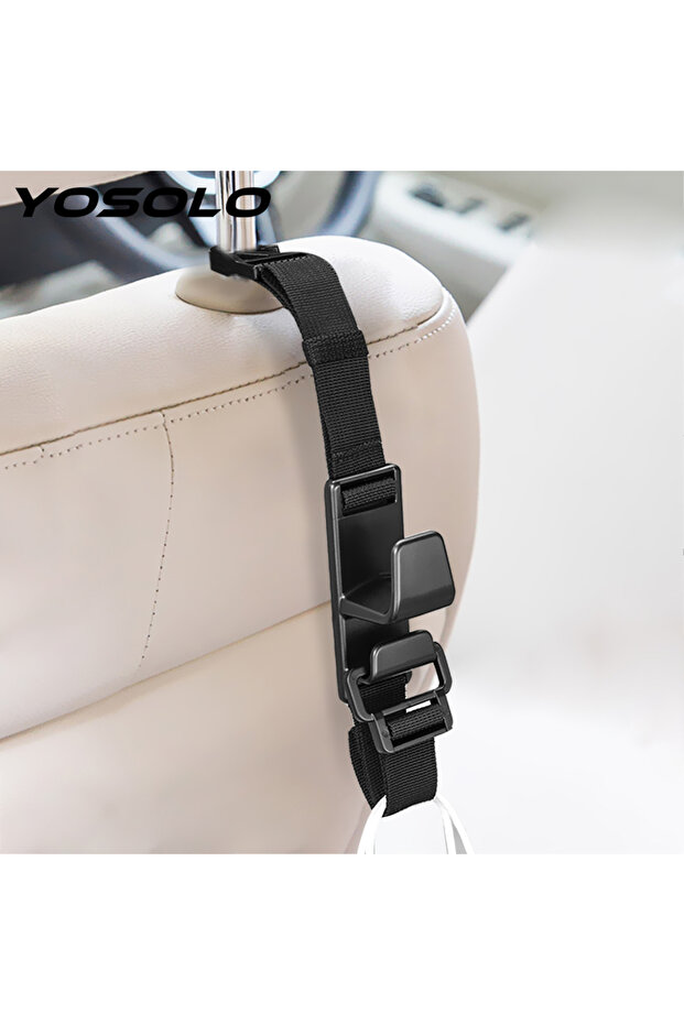 YOSOLO 1 Piece Universal Car Seat Back Hook Adjustable Auto Fastener Clip Grocery Bag Hanger Hold...