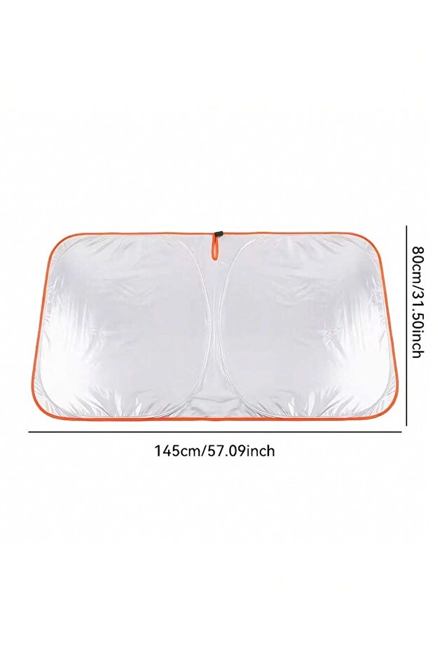 Orange 1Pcs Portable Heat-Insulating Sunshade, Single-Piece Car Sunshade, Is a Titanium Silver Upgra