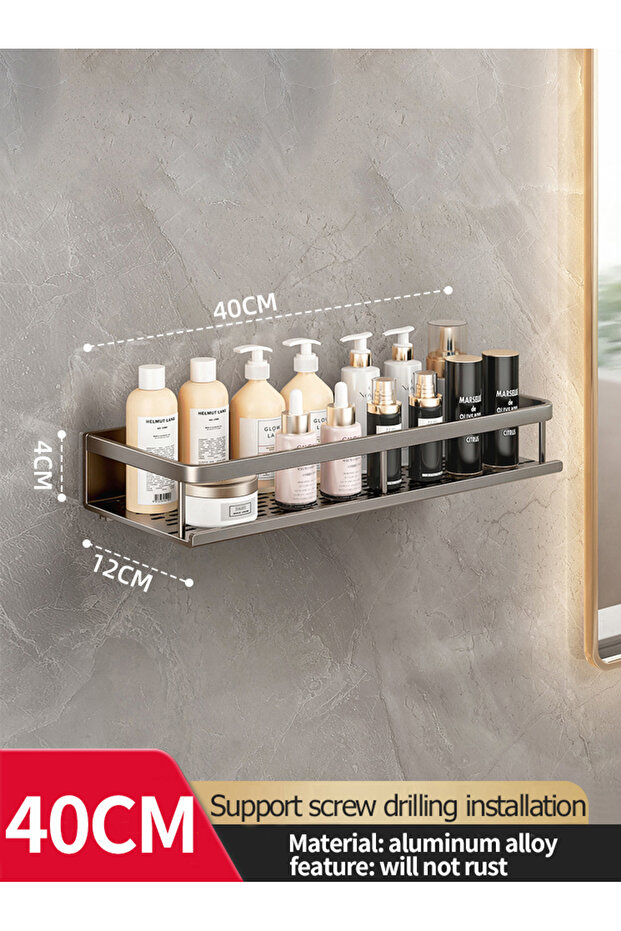 gray 40CM-A Bathroom Rack Bathroom Shelf Toilet Space Aluminum Hanging Rack Bathroom Organizer Hang