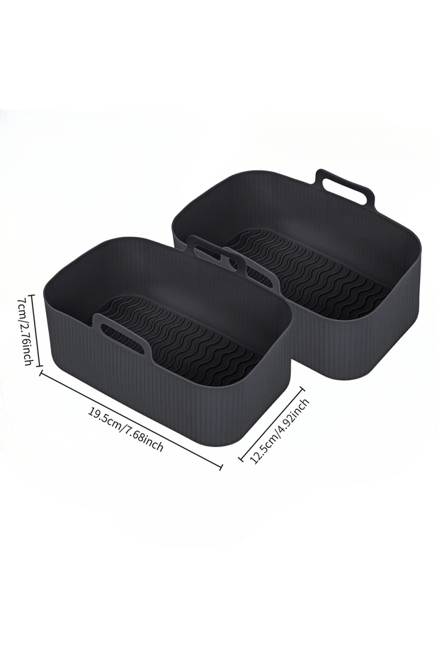 2PC 19.5x12.5 Black 2Pcs/1Pcs Air Fryer Silicone Liners for Ninja SL400 SL401 Stack XL Basket Reusab