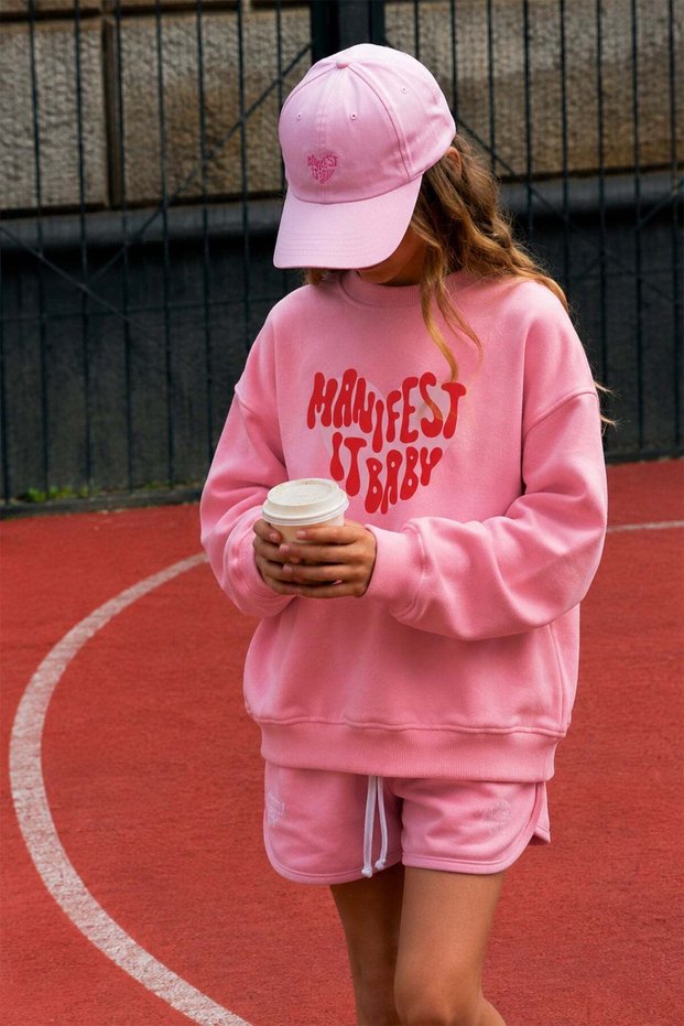 Girl's Manifest Printed 3 Thread Fabric Cotton Sweatshirt