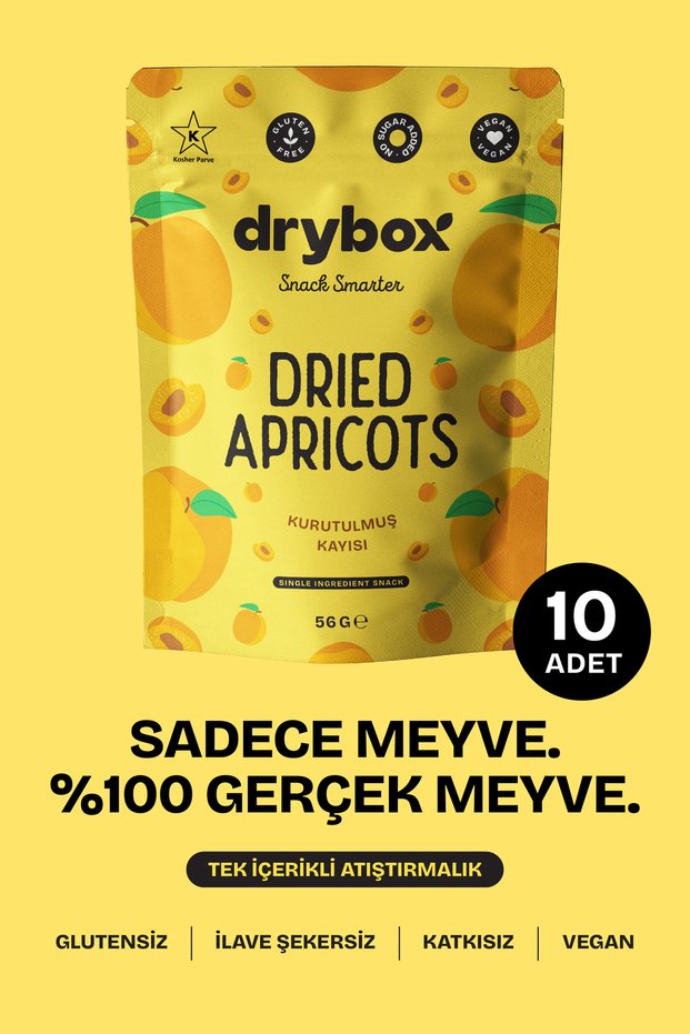 Dried Orange Apricots (Soft and Plump) - 56g Pack of 10