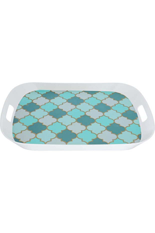 Al Saif Gallery Melamine Tofia with White Edges, 48 x 37 x 4 cm, Rectangle - Green
