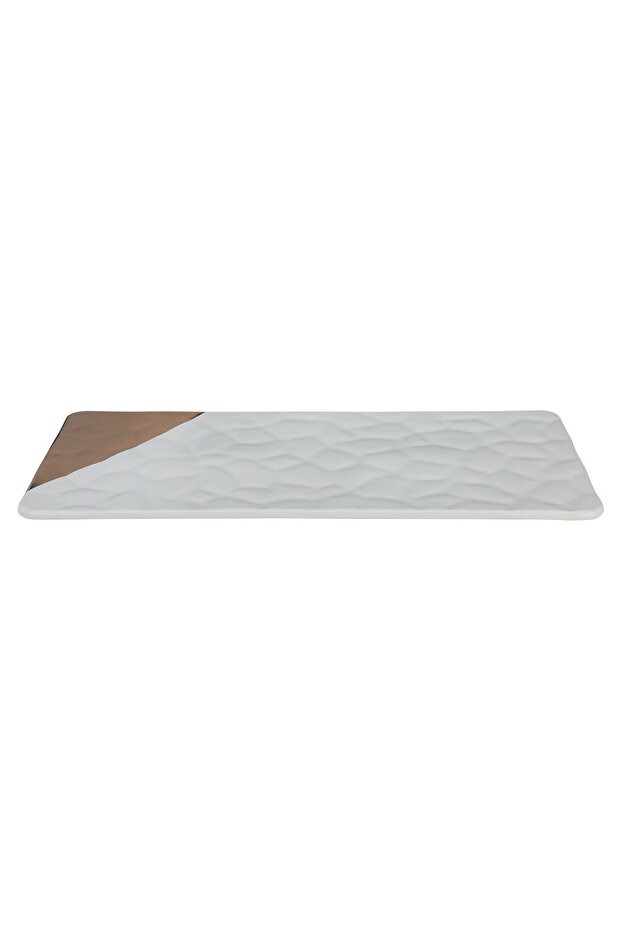 Al Saif Gallery porcelain dessert serving dish, flat, rectangular - white