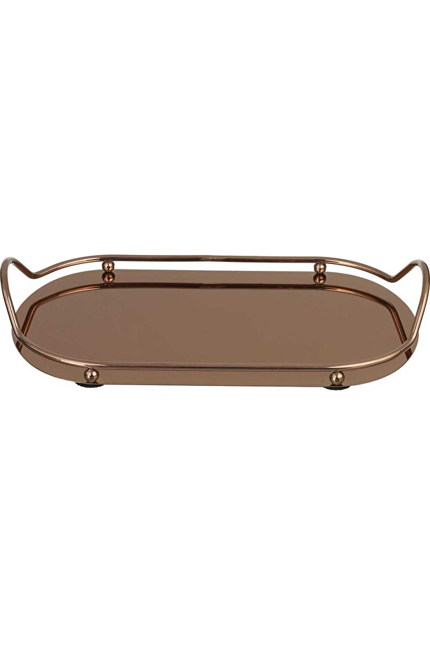 Al Saif Gallery Stainless Steel Serving Tray, 36x20x6 cm, Oval - Copper