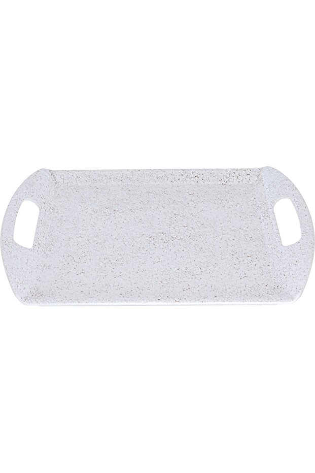 Al Saif Gallery Melamine Serving Tray, 14 cm, Marble Pattern - White