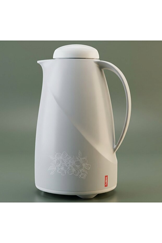 German Thermos, Light Gray, Rose Pattern, 1.5 Liters
