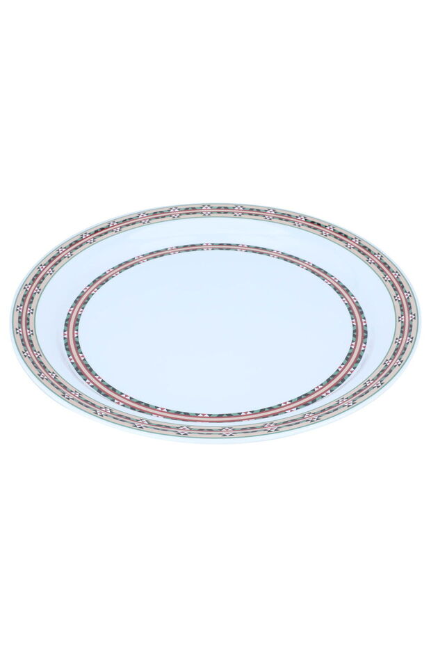 Al Saif Gallery melamine plate, 40 cm, round, Asiri pattern - white