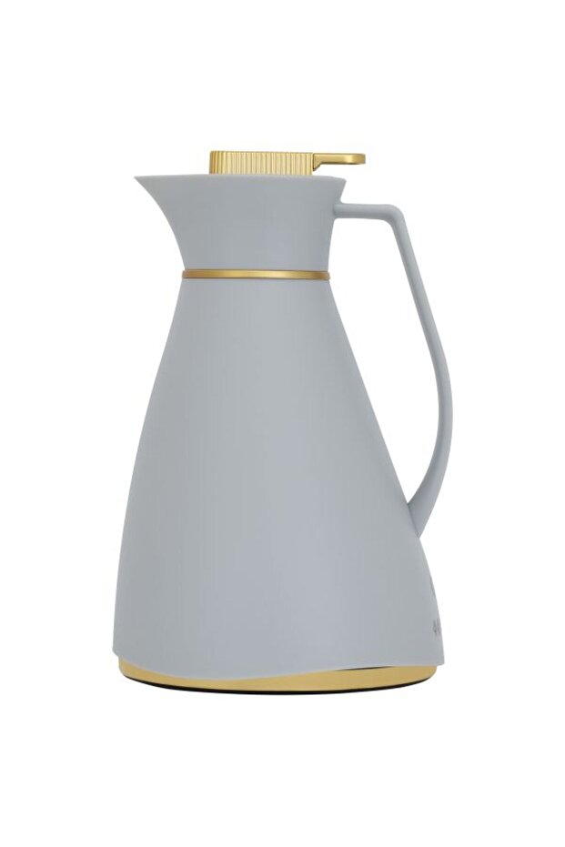 Glass Glory Vacuum Flask, 1 Liter, Gray Plastic Exterior