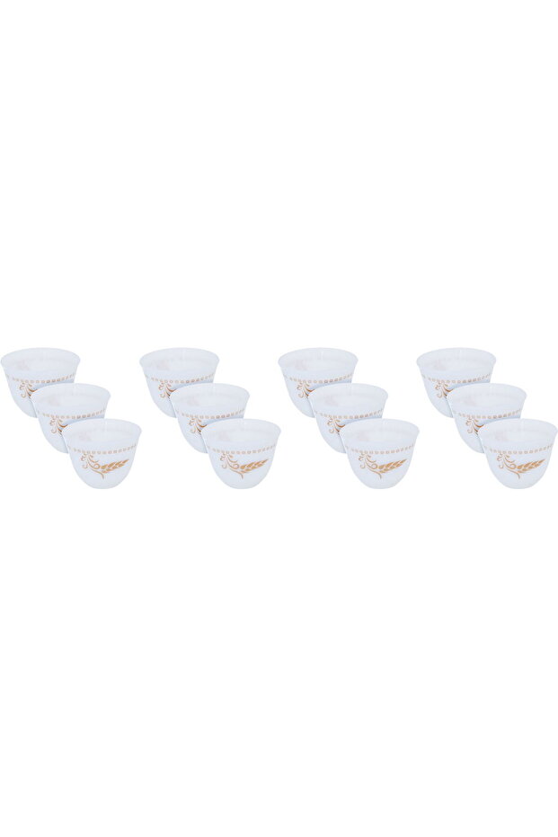 ArcopalAl Saif Gallery Arabic coffee cups set, Korean, spike pattern, 12 pieces - white
