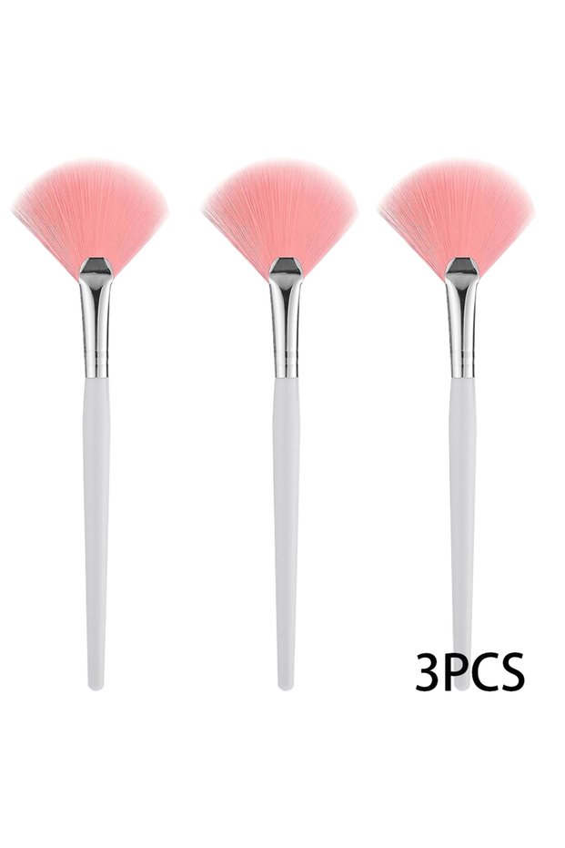 Pink 3pcs 3/9/15 Pieces Facial Fan Mask Brushes Soft Mask Brush Applicator Esthetician Facial Mask B