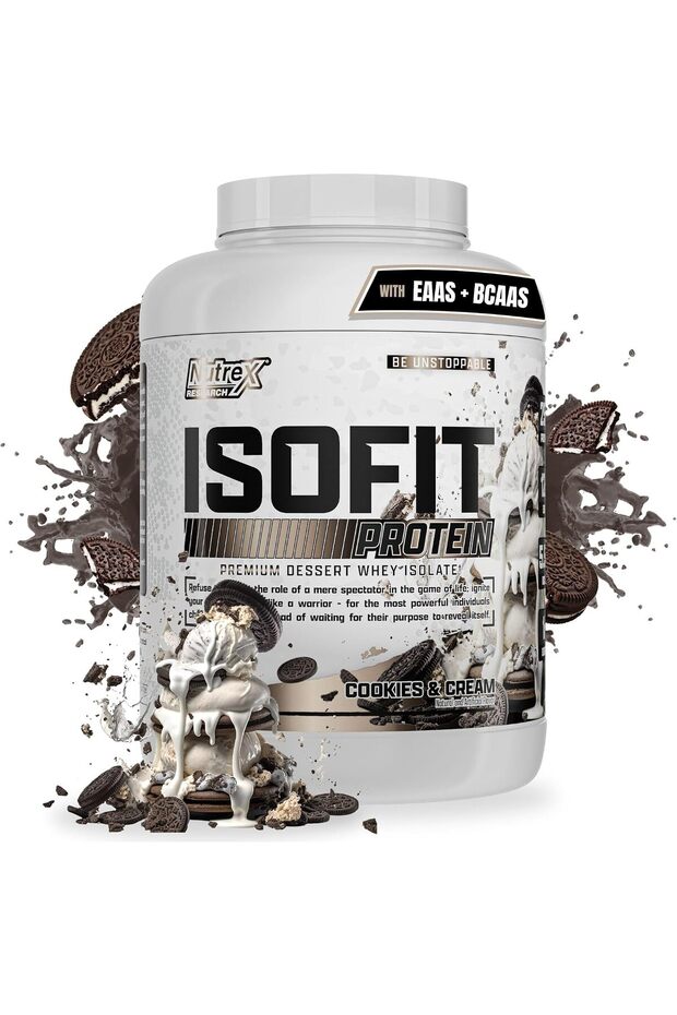 Isofit, Whey Protein Powder Instantized Cookies and Cream, 5 LB, 100% Whey Protein Isolate (70 Servings)