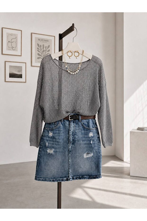 Women's Mercerized Mesh Thin Knitted Spring Blouse
