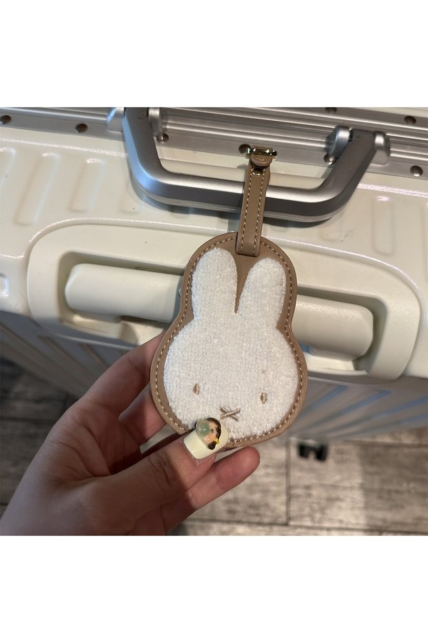 MiffyMiffy Miffy Boris Cute Embroidered Leather Luggage Tag Luggage Identification Tag Kawaii Anti