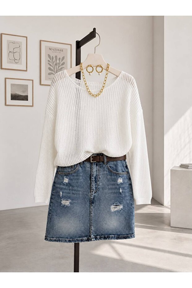 Women's Mercerized Mesh Thin Knitted Spring Blouse
