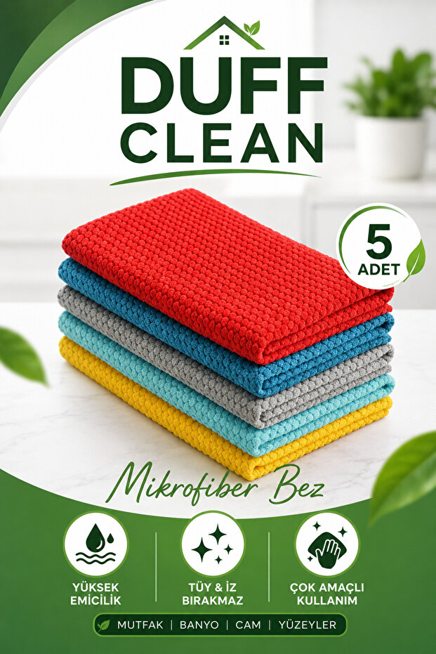 New Generation Microfiber Professional Non-Marking Cleaning Cloth 5 Pieces 30*30 cm