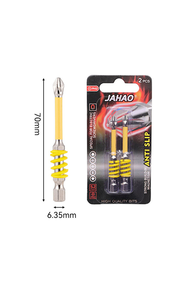 2pcs 70mm 2pcs 65/70/90/150mm Anti-Slip Magnetic Phillips Bit with Spring Magnetic Screwdriver Bits