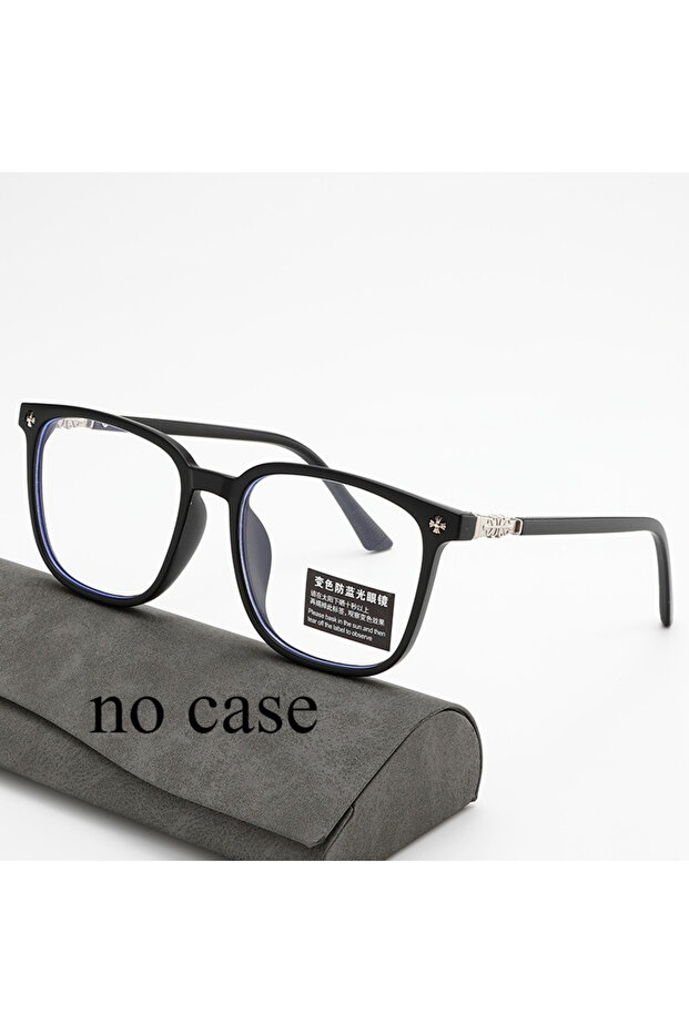 black photochromism Anti Blue Light Color Changing Glasses for Female Students, Large Frame, Trendy,