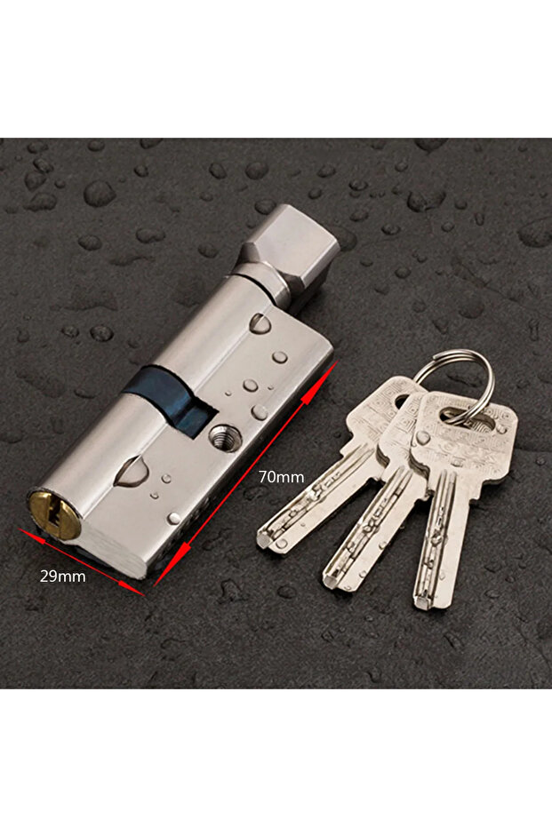Silver Door Cylinder Lock Biased 70mm 3 Keys Anti-Theft Entrance AB Door Lock Home Security Interior