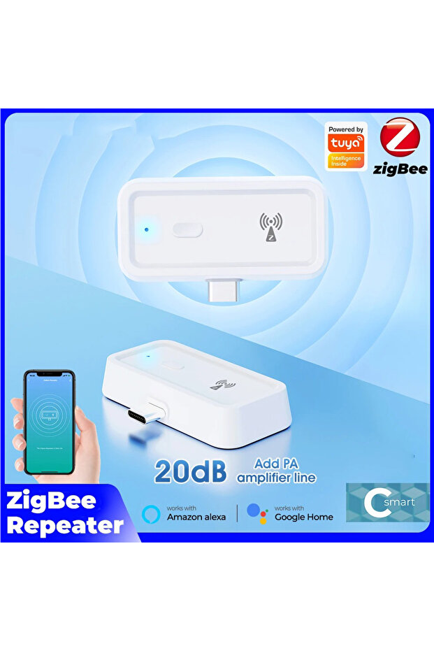 يمكن استخدام مكرر الإشارة اللاسلكي Zigbee Smart Tuya Zigbee 3.0 ومكبر الإشارة من النوع C مع