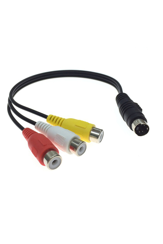 RCA Female 0.3M S-Video to 3 RCA Cable Extention Plug AV Audio Video Adapter SVideo Cord 4 PIN to AV