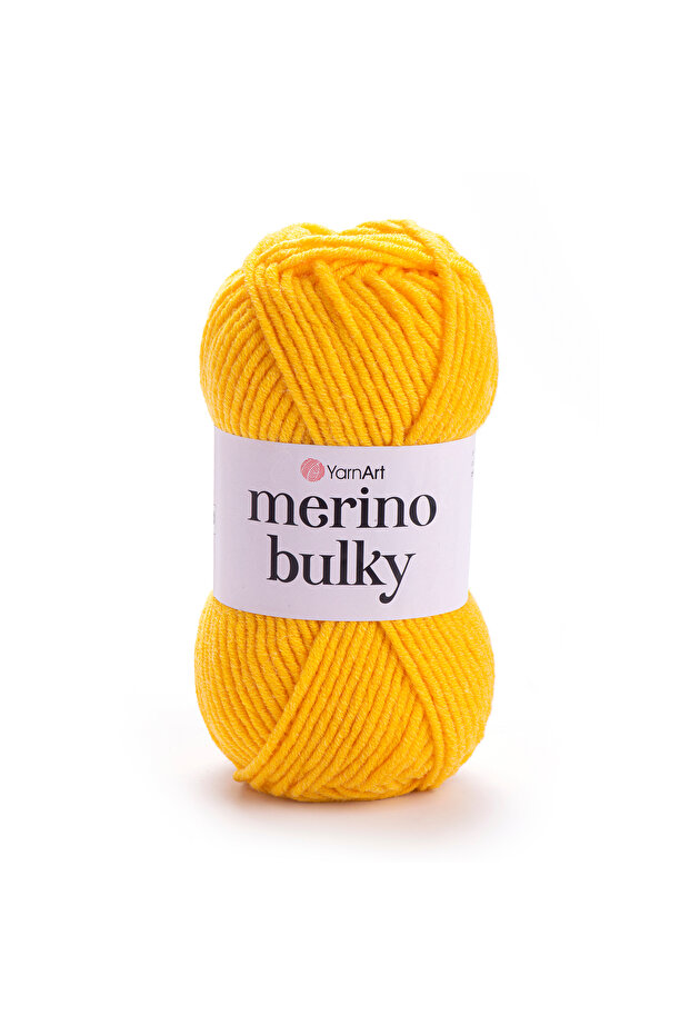 Merino Bulky - خيط محبوك يدويًا أصفر-586