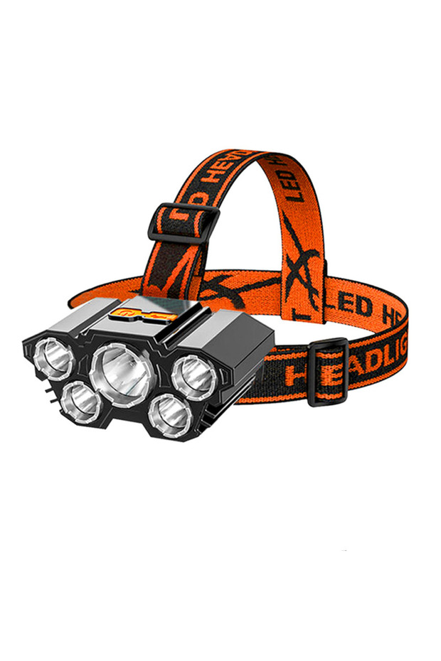 T009-B 5 LED Flashlight Rechargeable with Built in 18650 Battery Strong Light Camping Adventure Fish