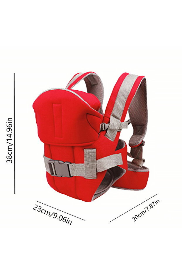 L Red Enlarged and Thickened Backpack Baby Strap for Outdoor Travel Breathable in All Seasons Front