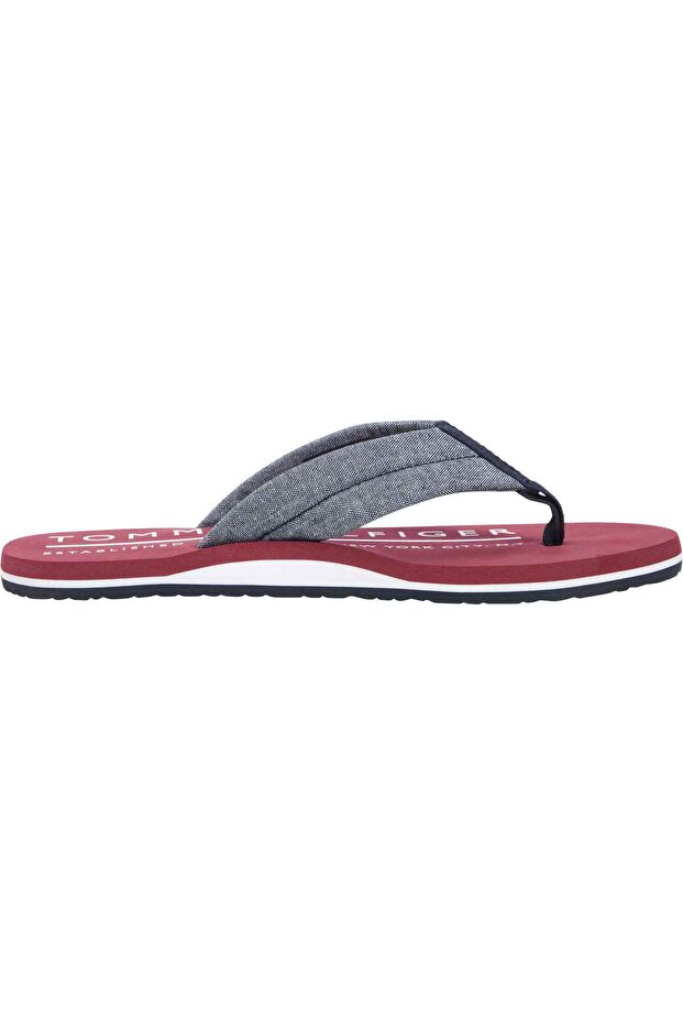 Men's Brand Logoed Navy Blue Slippers Suitable for Daily Use