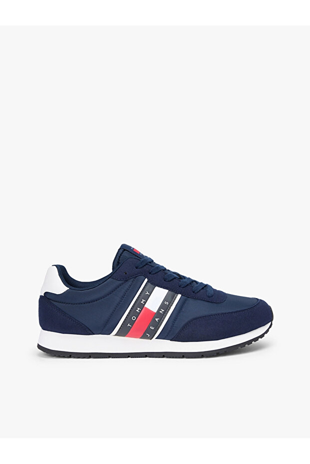 Men's Brand Logo Sneakers in Navy Blue, Suitable for Daily Use