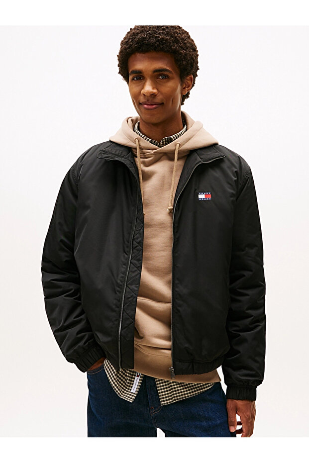 Men's Brand Logo Stand Collar Regular Fit Recycled Polyester Casual Wear