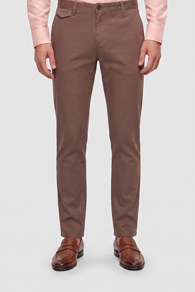 Slim Fit Mink Dobby Chino Pants