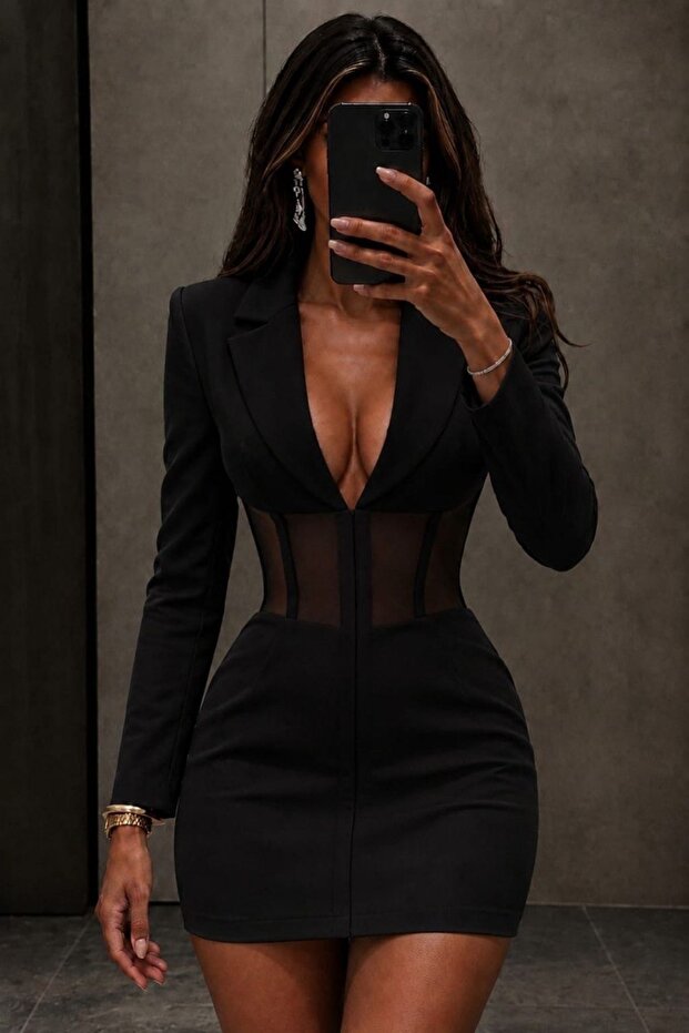 Shirt Collar Zippered Jacket Dress