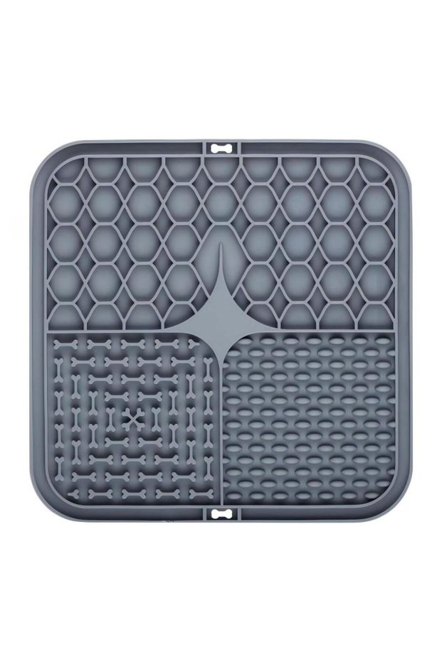 Gray Pet Lick Silicone Mat Pet Slow Food Plate Dog Bathing Distraction Silicone Dog Sucker Food Trai