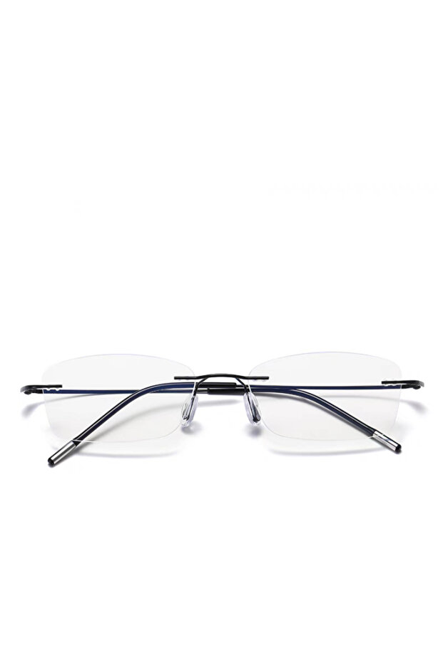+100 black Anti Blue Light Men Reading Glasses Memory Titanium Rimless Glasses Presbyopic Eyeglasses