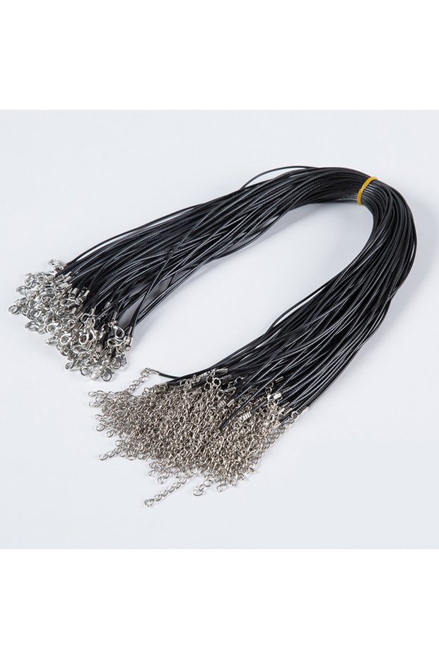 45CM Plus 5CM 1.5MM Black 100Pc/Lot Colorful Wax Leather Snake Necklace 16 Color Cord String Rope Wi