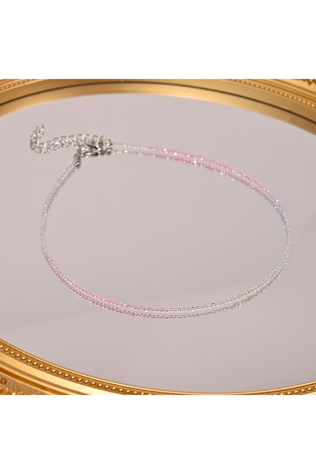 1 Artificial Crystal Necklace for Women Shining Gradient Color Fashion Necklace Femme Jewelry