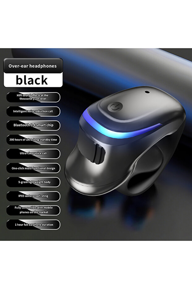 Black BT Earphone Clip On Monaural Inear Motion Stereo Bone Conduction GD29 Business Wireless Blueto