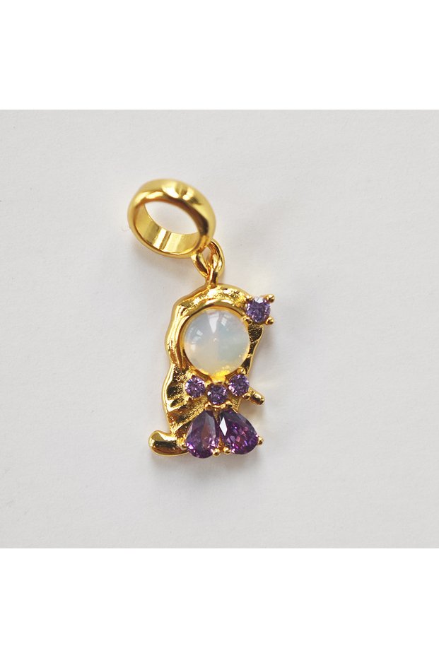 Princess pendant 4 Stainless Steel Colorful Zircon Fairy Tale Little Princess Necklace Gold-plated U