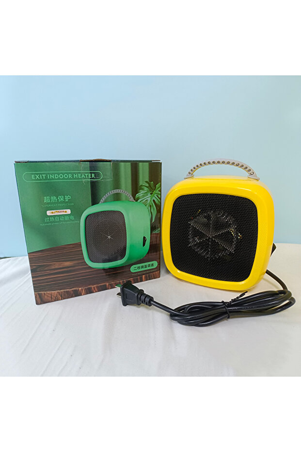 EU A Set Household Small Heater Mini Desktop Fan Heater Button Switch With Handle Winter Heating War