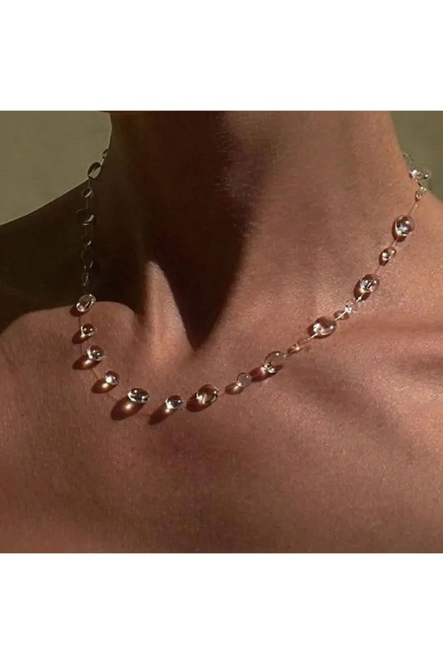 3-25 beads Ins Simulation Water Drop Clear Dewdrop Series Necklace Handmade Glue Dripped Fashion Jew