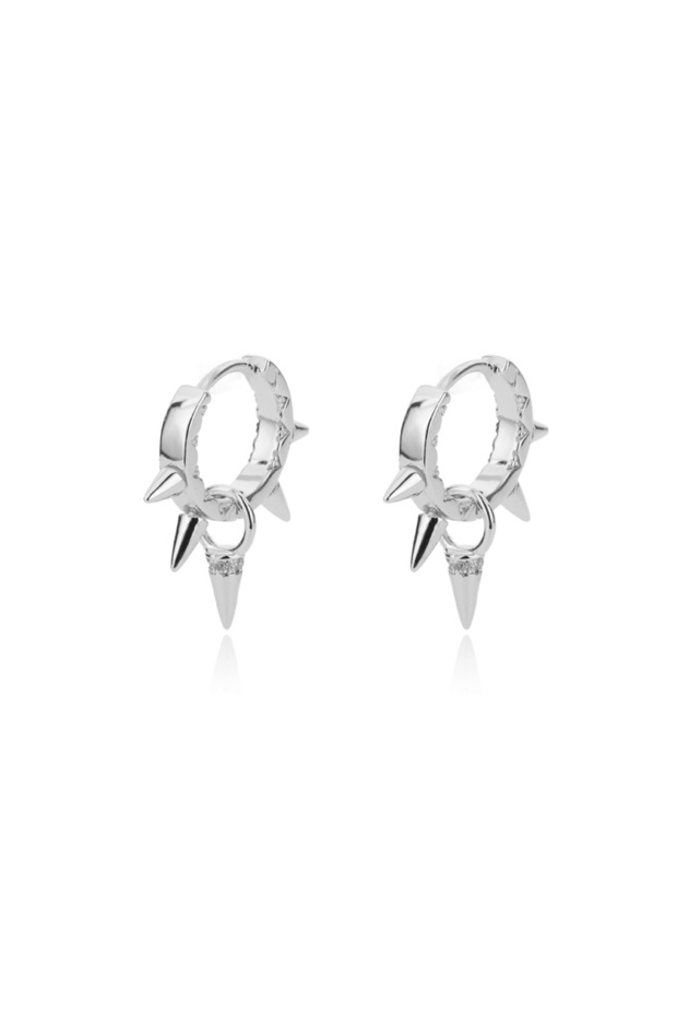 E2030P-3 Punk Spike Rivet Hoop Earrings For Women Stainless Steel Huggie Earrings Ear Cuff Piercing