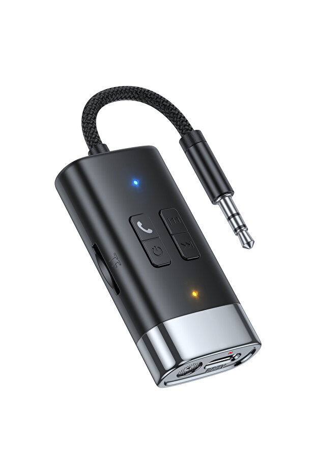 black Aux Audio Adapter Bluetooth 5.4 Transmitter Receiver 2 IN 1 Support TF Card Wireless Adapter 3