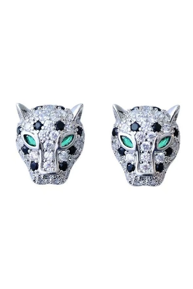 E10382-02 Korea New Design Fashion Jewelry Exquisite Copper Set Zircon Colorful Animal Leopard Earri