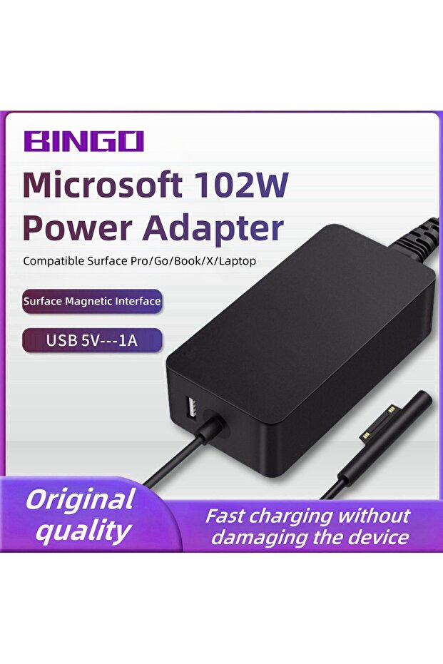 EU Plug Surface Book 2 charger, 102W power supply for Microsoft Surface Book 2,Surface Pro X Pro 7,