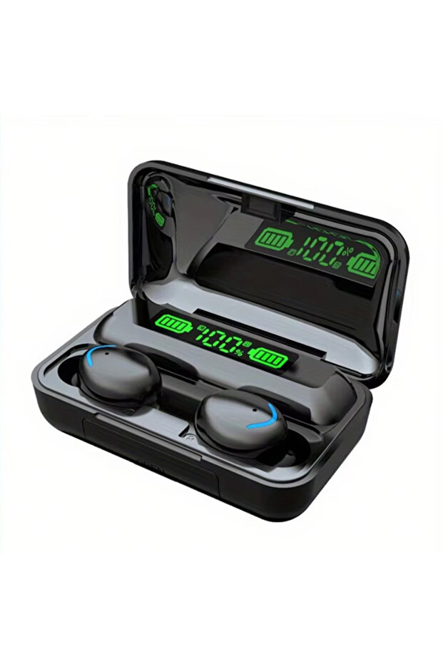 black F9-Wireless Bluetooth Headphones Tws Waterproof Earbuds Earphones Digital Display Heaset Large