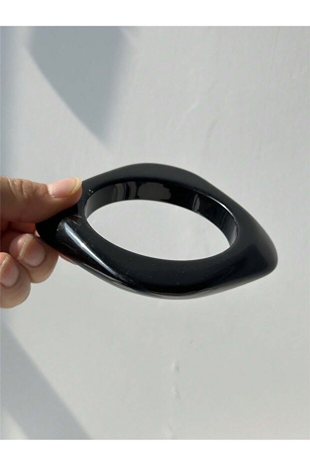 E Retro-inspired New Arrival Transparent Gray-Black Resin Bracelet Irregular Thick Stretch-Fit Wome.