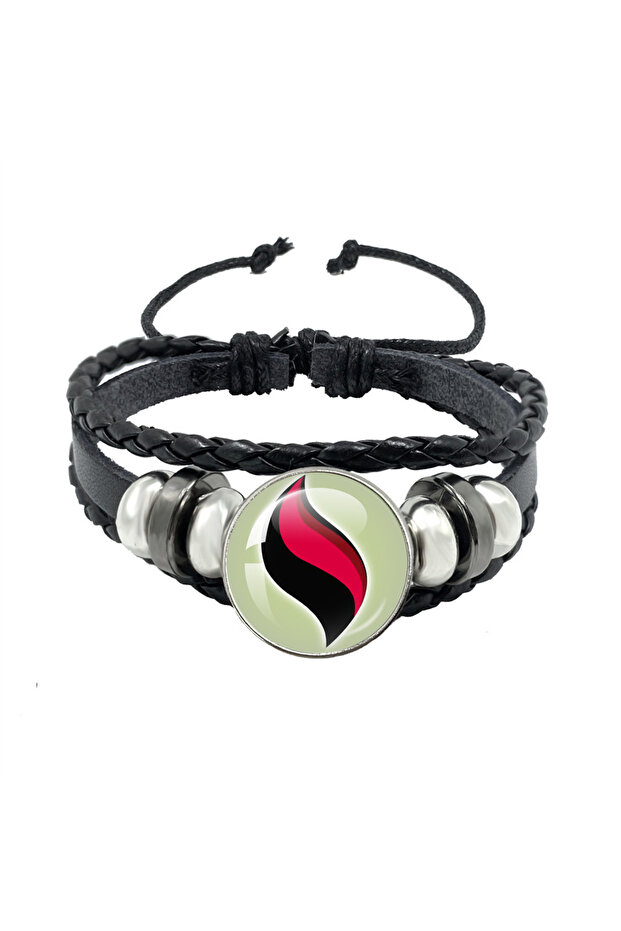 4 Anime Mega Stone Poke Snap Weave Leather Bracelet Glass Cabochon Adjustable Bangle Jewelry for Wo.