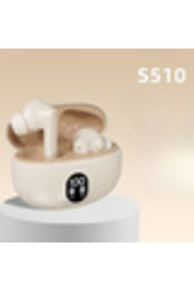 khaki S510 Bluetooth Wireless Touch Control Headphones HiFI Stereo Waterproof Earphone TWS Sports L